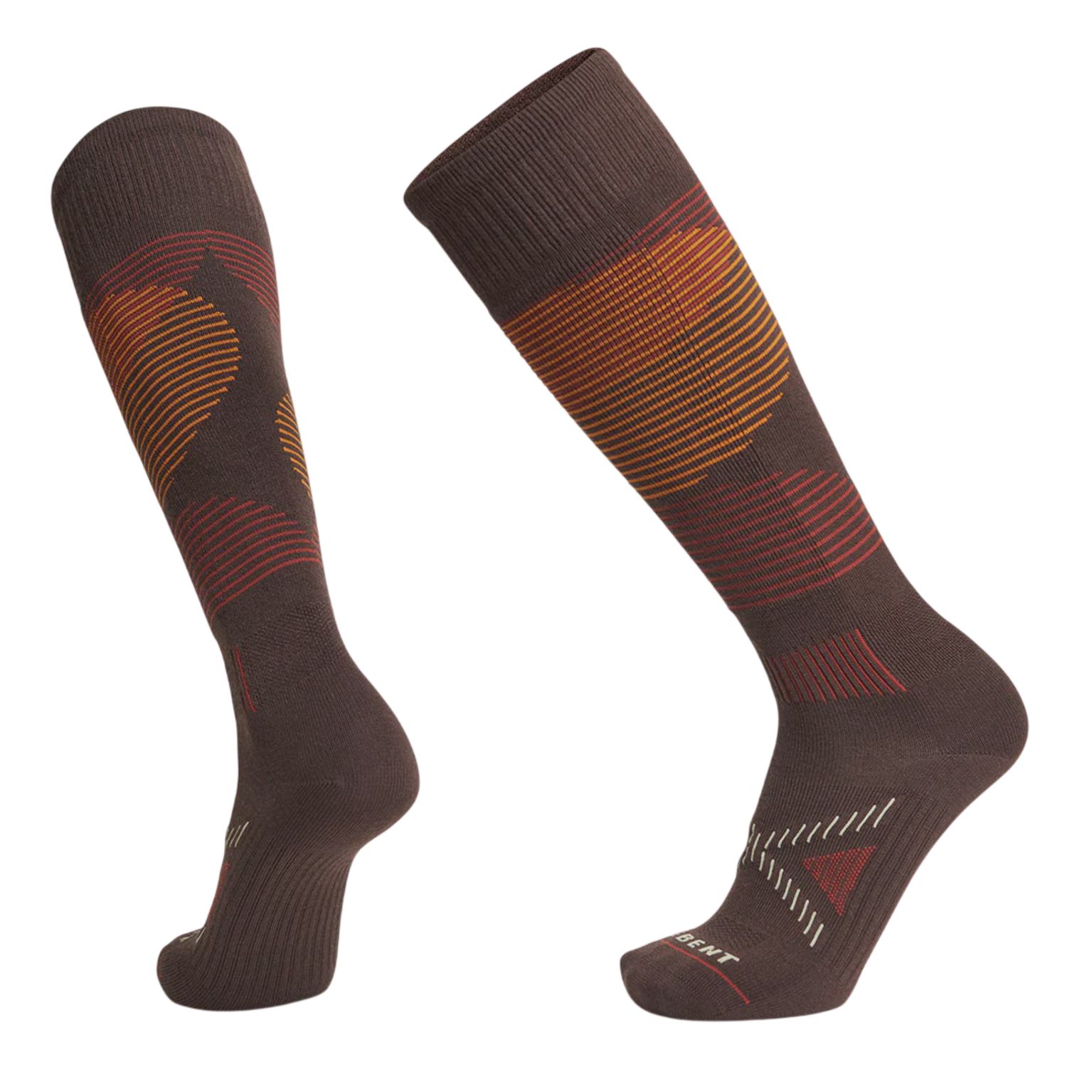 Le Bent Shred Ultra Light Snow Socks, Color: Chocolate, Size: XL