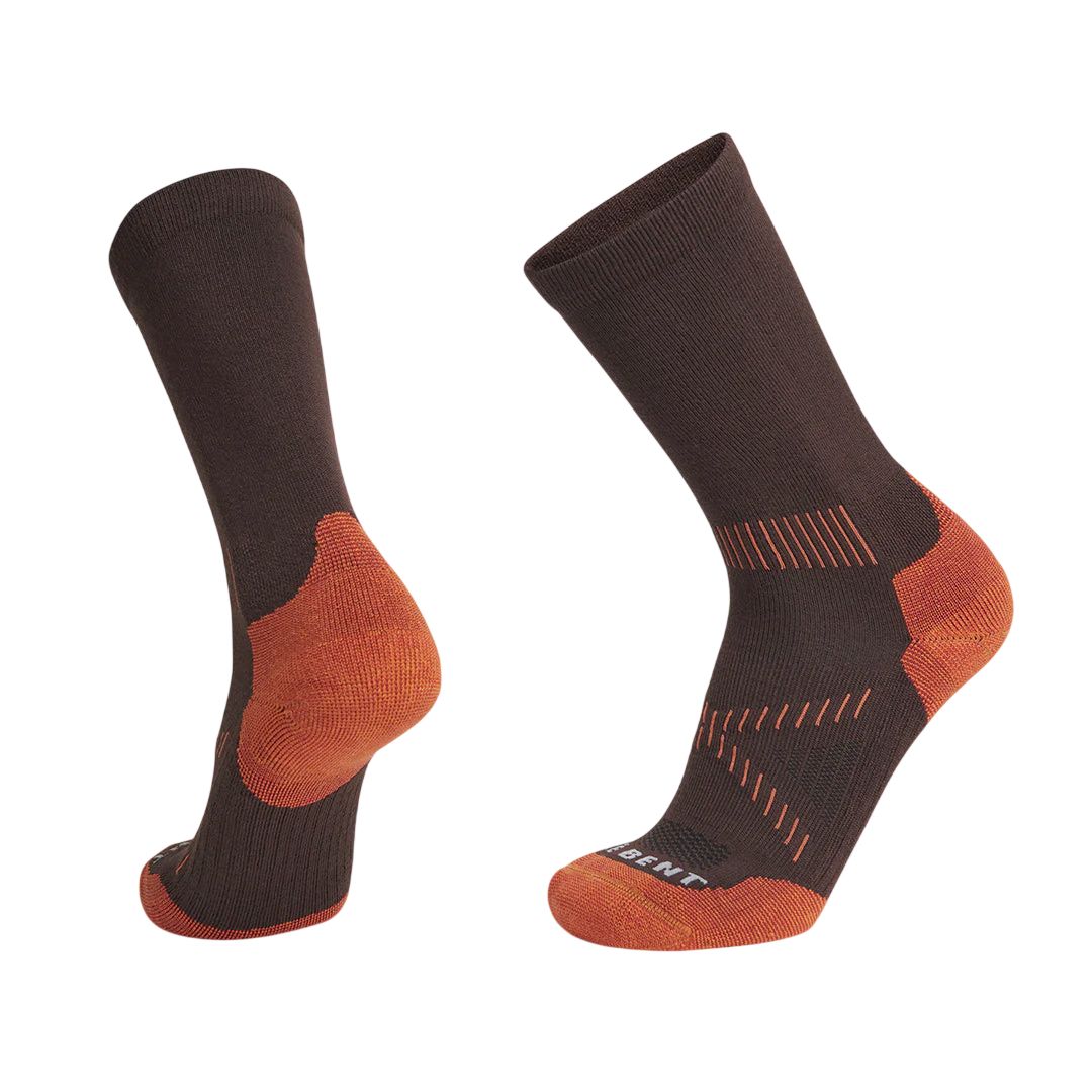 Le Bent Outdoor Light Crew Hiking Socks, Color: Chocolate Torte, Size: L