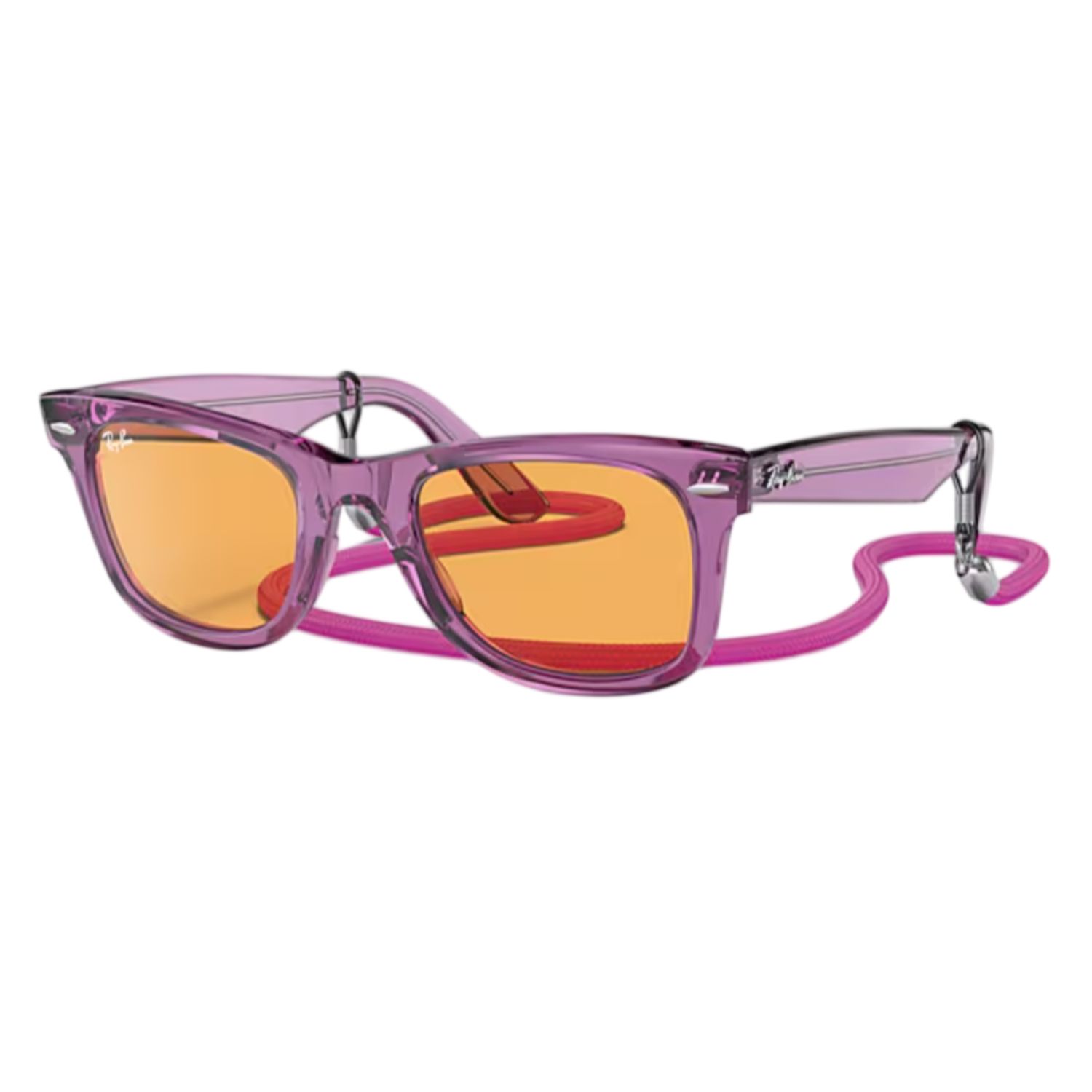 Ray Ban Original Wayfarer Colorblock Sunglasses, Color: Trans Violet/Ora, Size: O/S