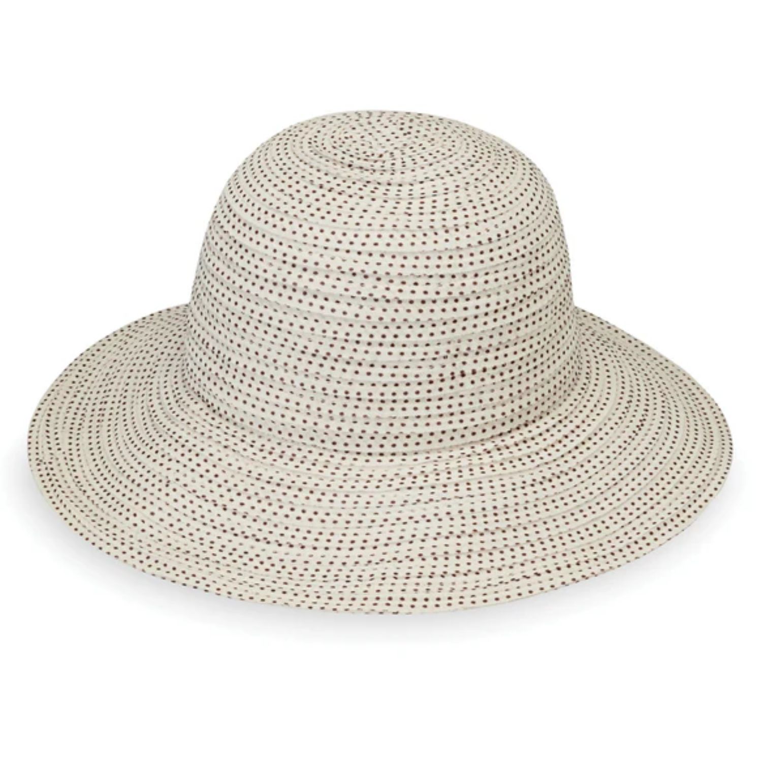 Wallaroo Women's Petite Scrunchie Wide Brim Hat, Color: Natural/Brown, Size: O/S