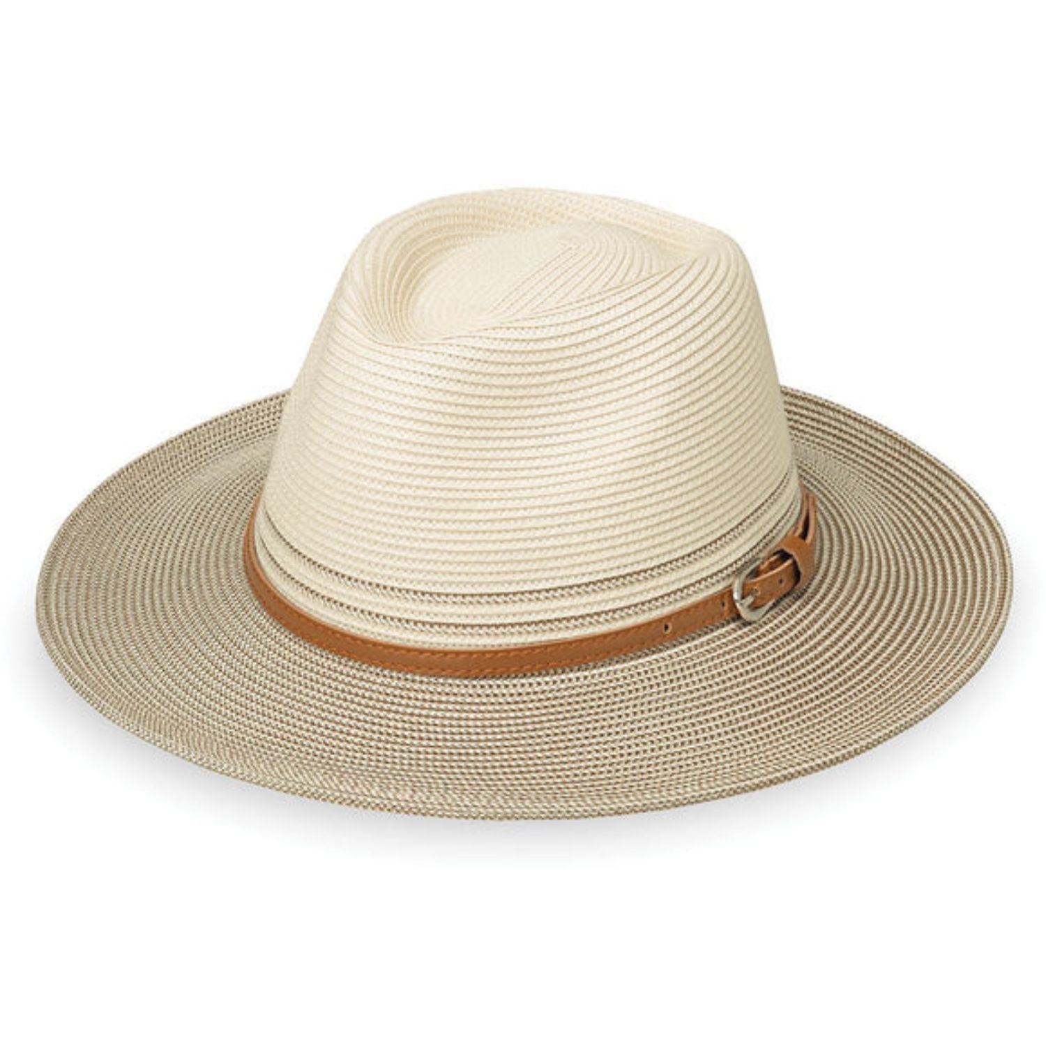 Wallaroo  Women's Kristy Fedora Style Sun Hat, Color: Ivory/Stone, Size: O/S