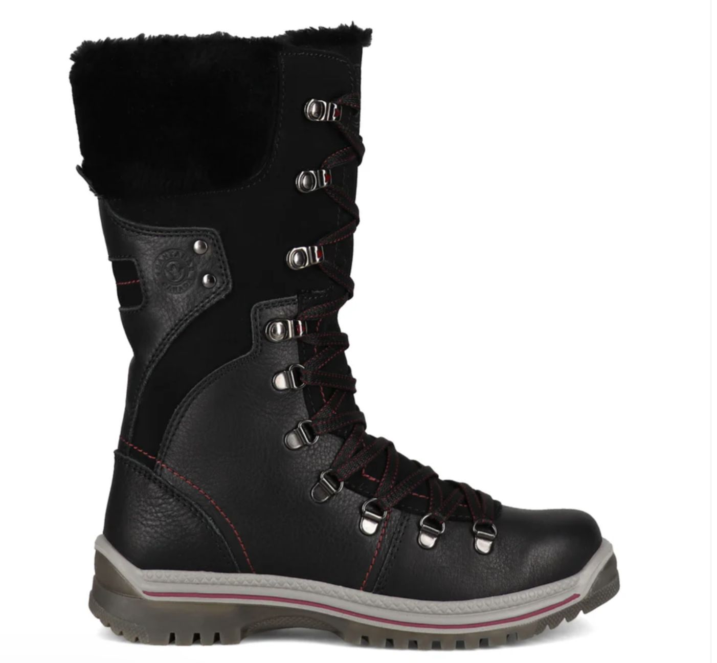 Santana Canada  Marlowe Leather Med Boots, Color: Black/Burgundy, Size: 6