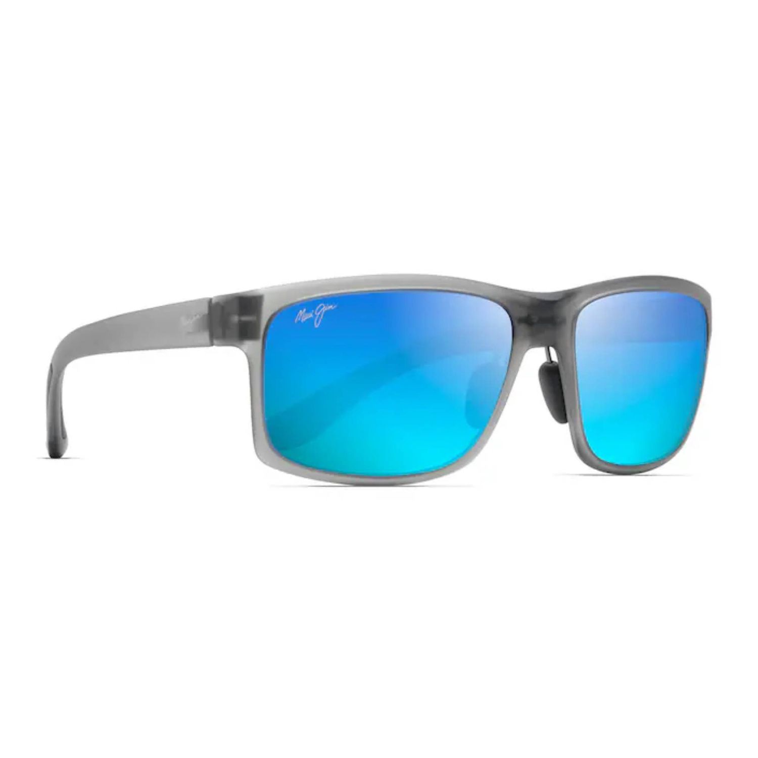 Maui Jim Blue Pokowai Arch Rectangular Sunglasses, Color: Translucent Matte Grey, Size: 0.325LB