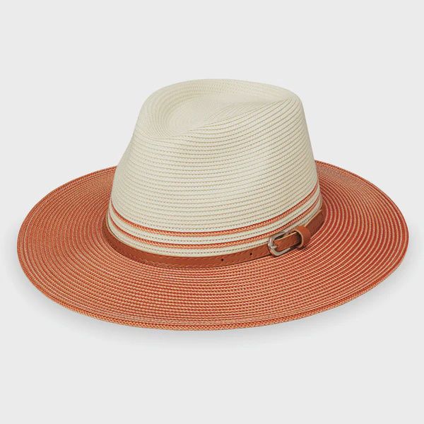 Kristy Sun Hat_158326, Color: Ivory/Coral, Size: O/S