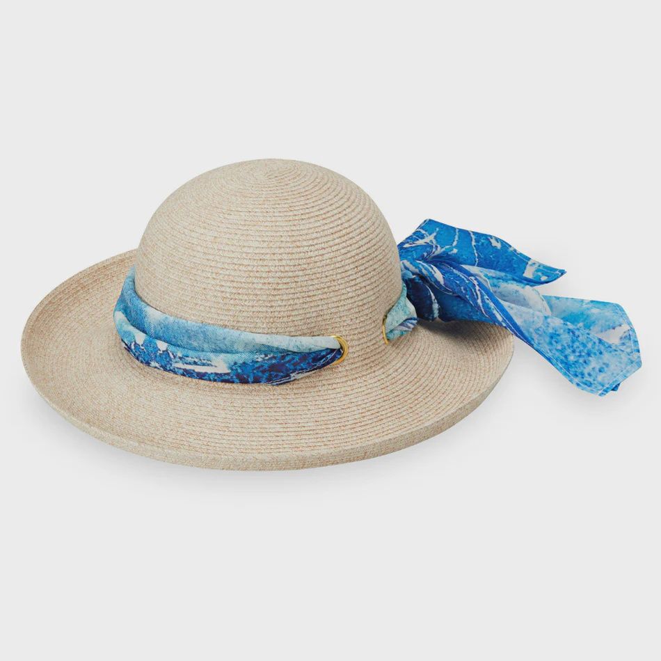 Lady Jane Sun Hat, White Beige Waves, Color: White Beige Waves, Size: O/S