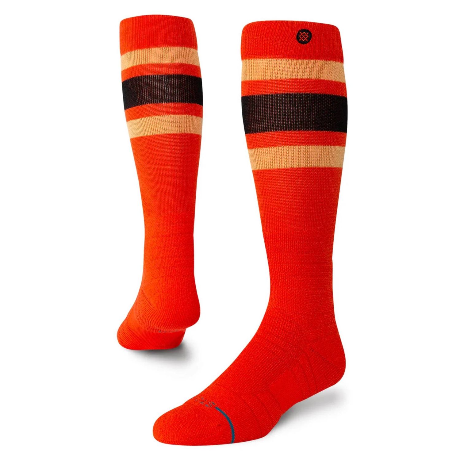 Stance Boyd Mid Wool Snow Socks, Color: Tomato, Size: L