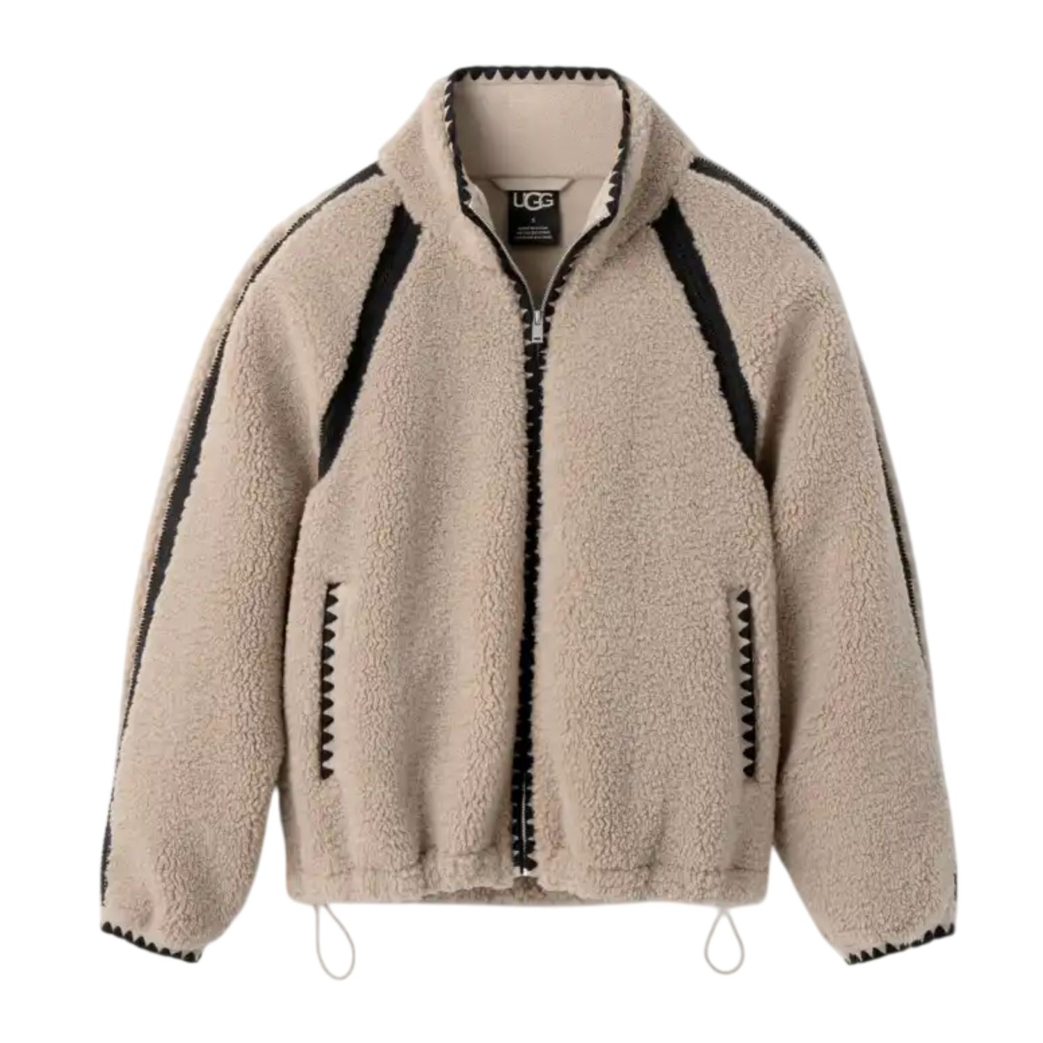 Women's Nikia Crochet UGGfluff Jacket, Putty, Color: Putty, Size: L