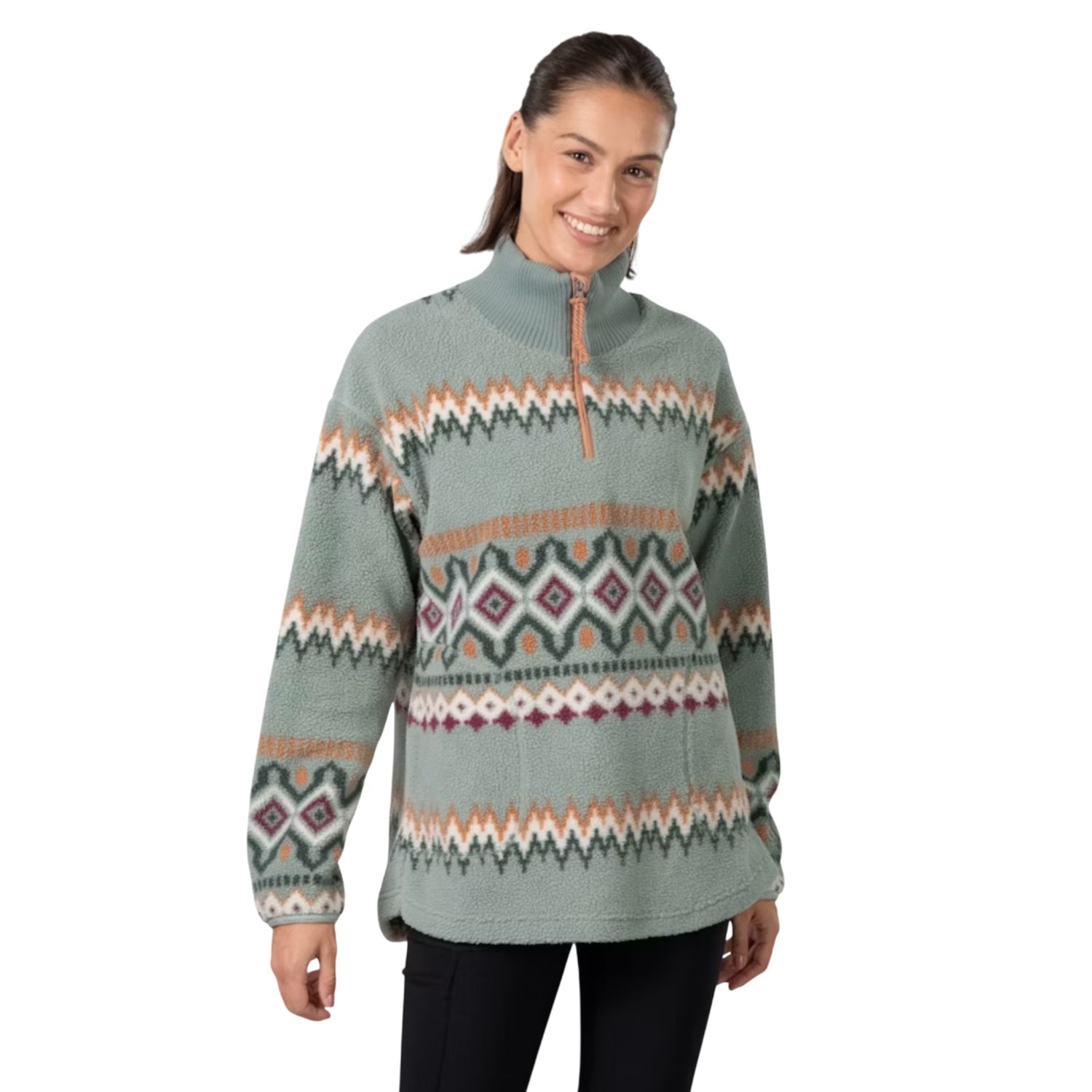Kari Traa  Ruthie Midlayer Half Zip Pullover, Color: Sage, Size: S