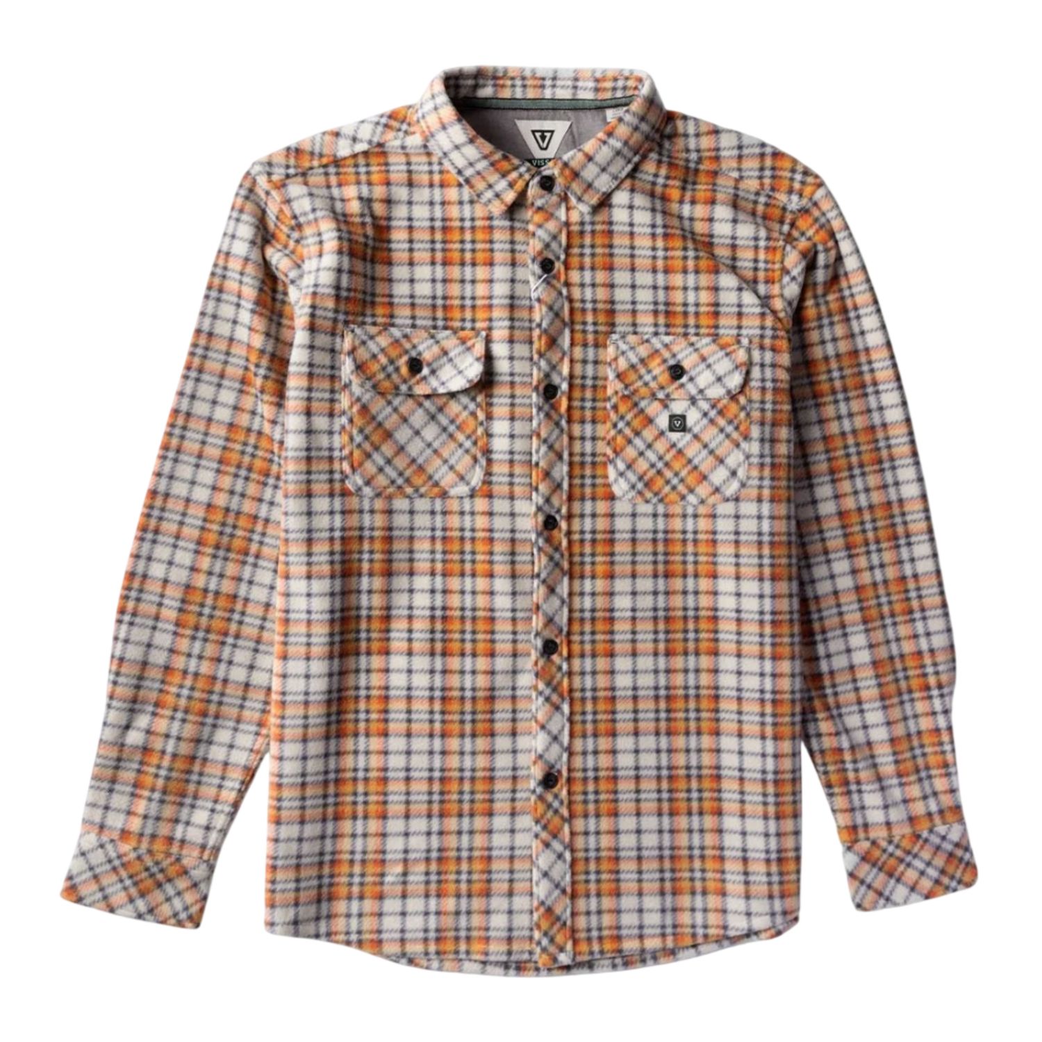 Vissla Eco-Zy Long Sleeve Polar Flannel, Color: Burnt Orange, Size: M