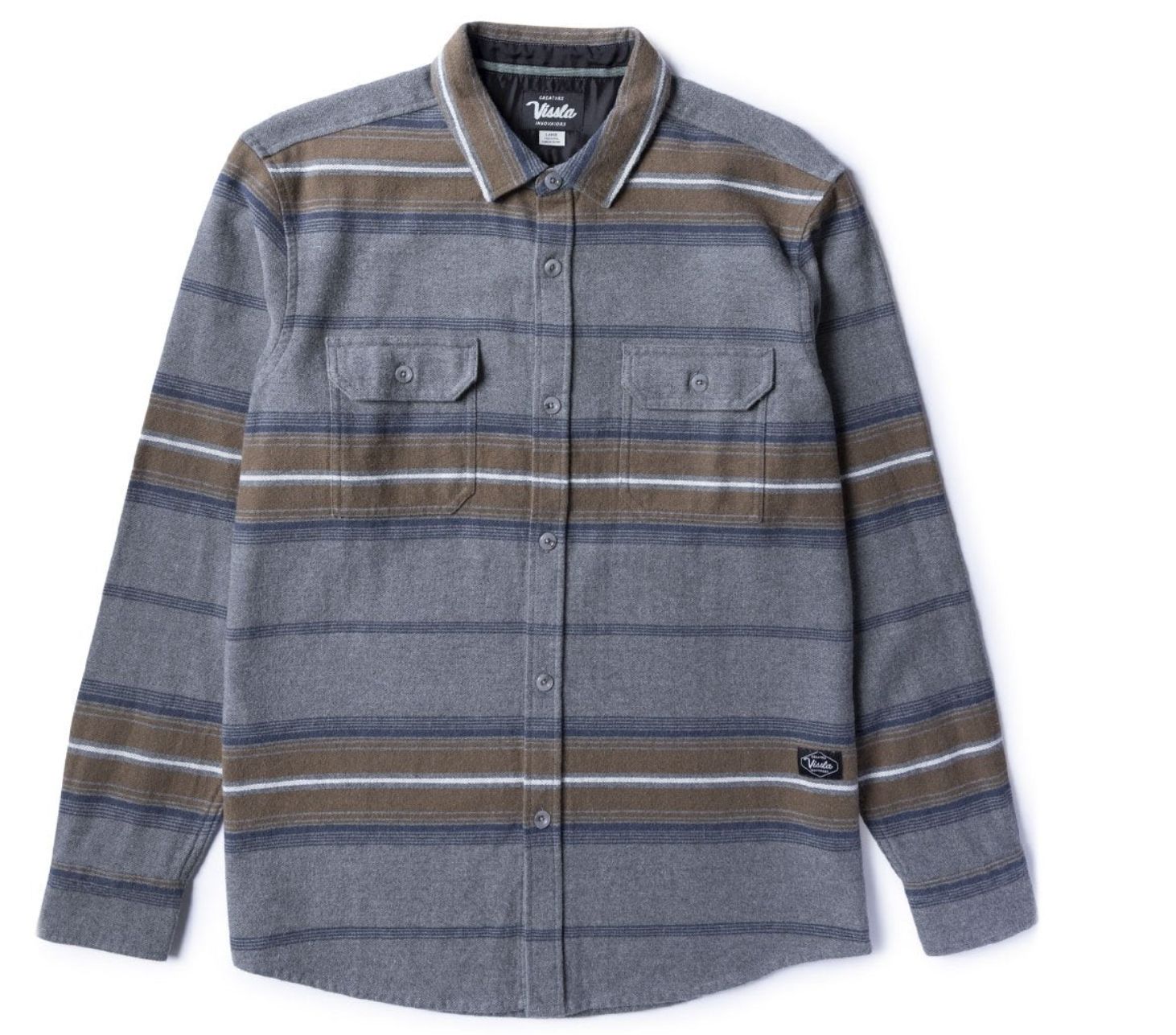 Vissla Creators Innovators Eco Long Sleeve Flannel, Color: Grey Heather, Size: M