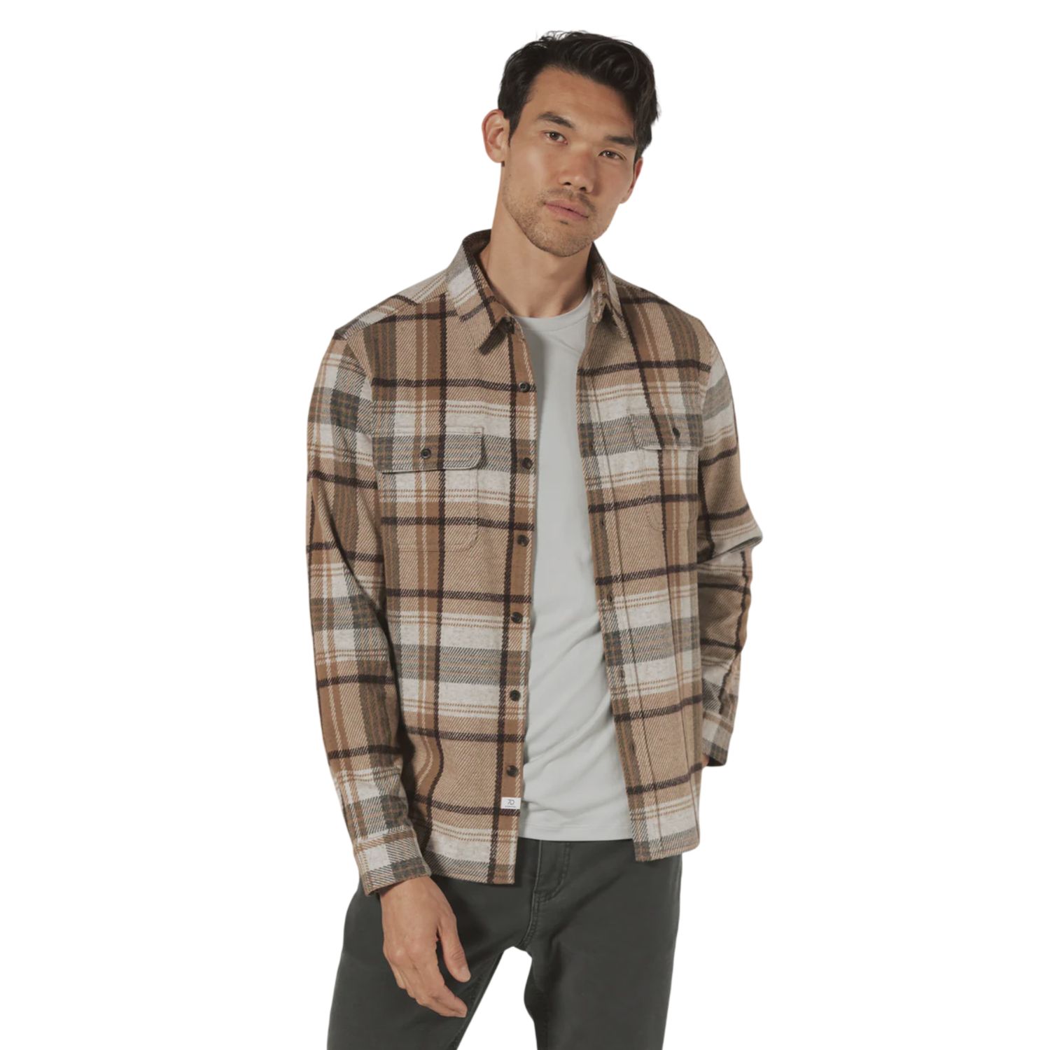 7 Diamonds Generatian Long Sleeve Shirt, Camel, Color: Camel, Size: L
