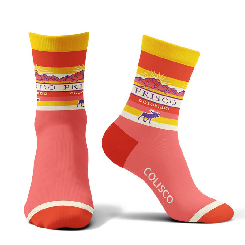 COLISCO Unisex Crew Socks - Red Moose Frisco Colorado