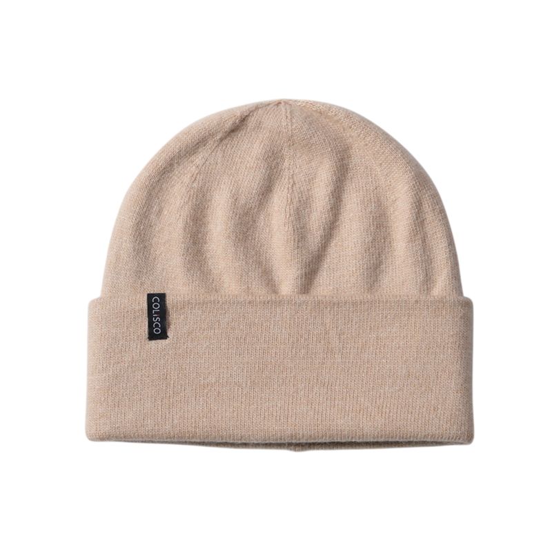 Colisco Soft Warm Cuff Kids Beanie, Light Brown