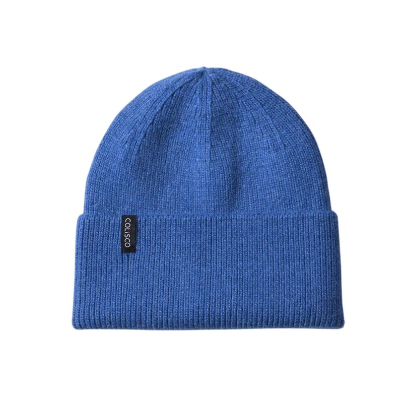 Colisco Soft Warm Cuff Beanie, Cozy Winter Knitted Beanie Hat, Blue