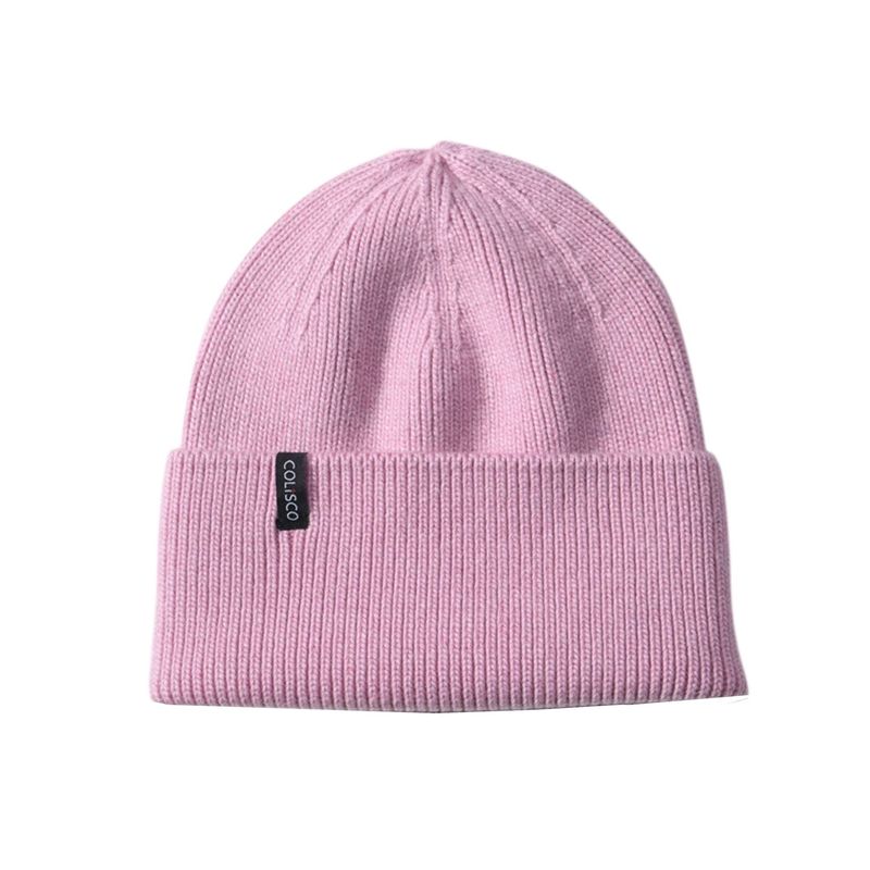 Colisco Soft Warm Cuff Beanie, Cozy Winter Knitted Beanie Hat, Plush Pink
