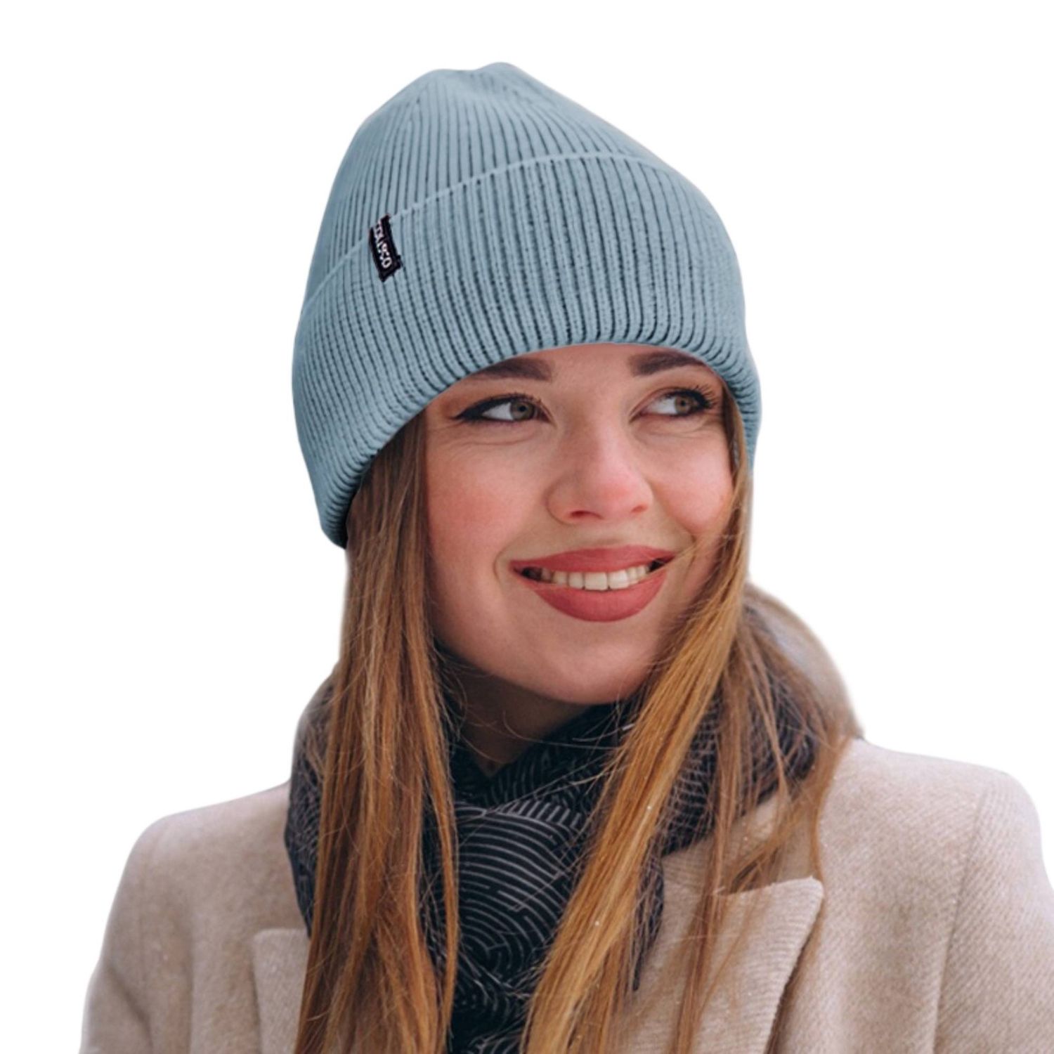 Colisco Soft Warm Cuff Beanie, Cozy Winter Knitted Beanie Hat, Green