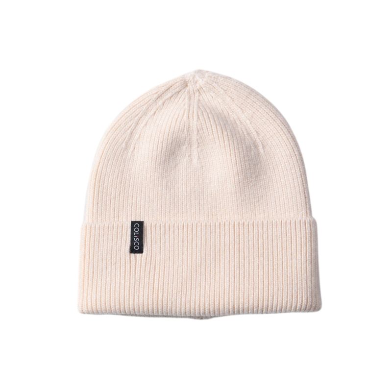 Colisco Soft Warm Cuff Beanie, Cozy Winter Knitted Beanie Hat, Cream