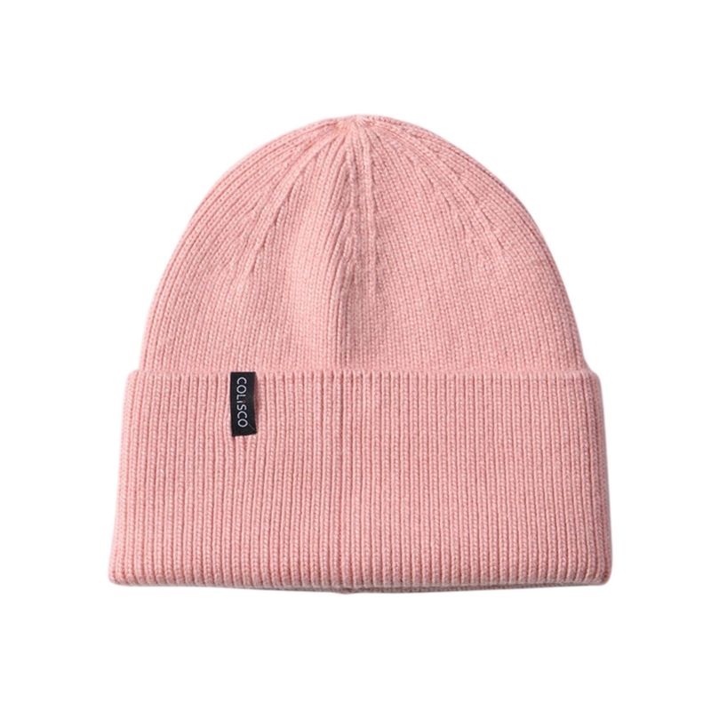 Colisco Soft Warm Cuff Beanie, Cozy Winter Knitted Beanie Hat, Pink