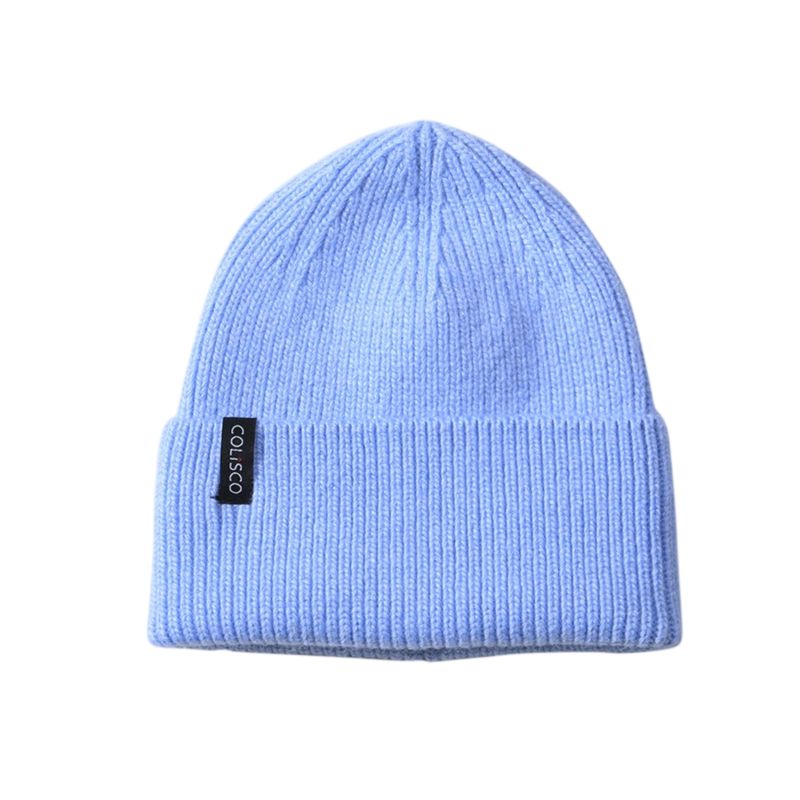 Colisco Soft Warm Cuff Beanie, Cozy Winter Knitted Beanie Hat, Light Blue