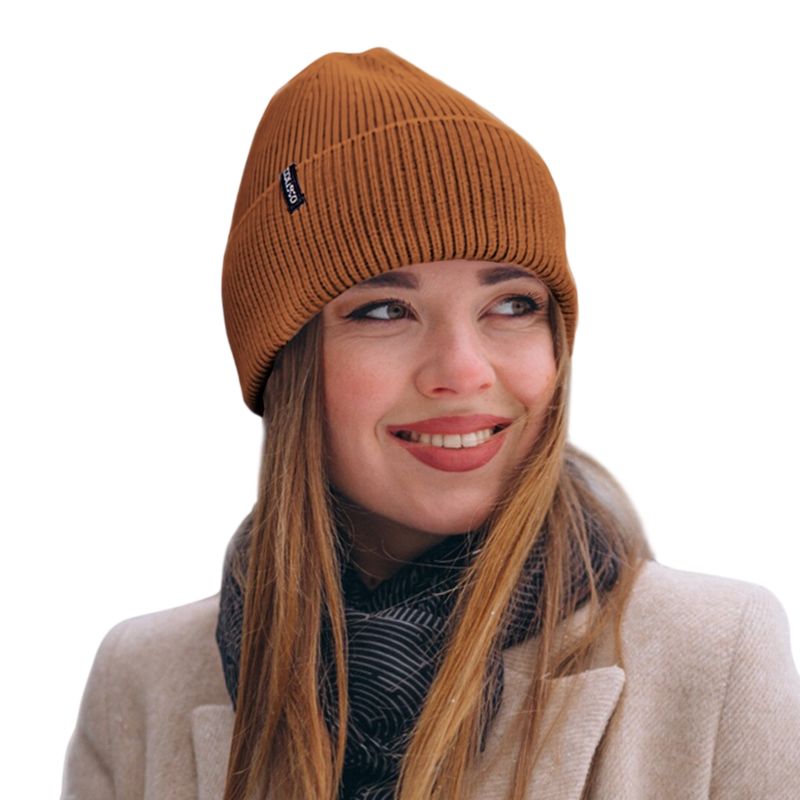 Colisco Soft Warm Cuff Beanie, Toffee