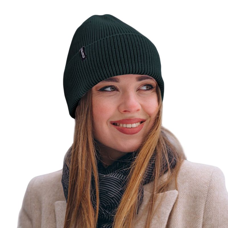 Colisco Soft Warm Cuff Beanie, Cozy Winter Knitted Beanie Hat, Army Green