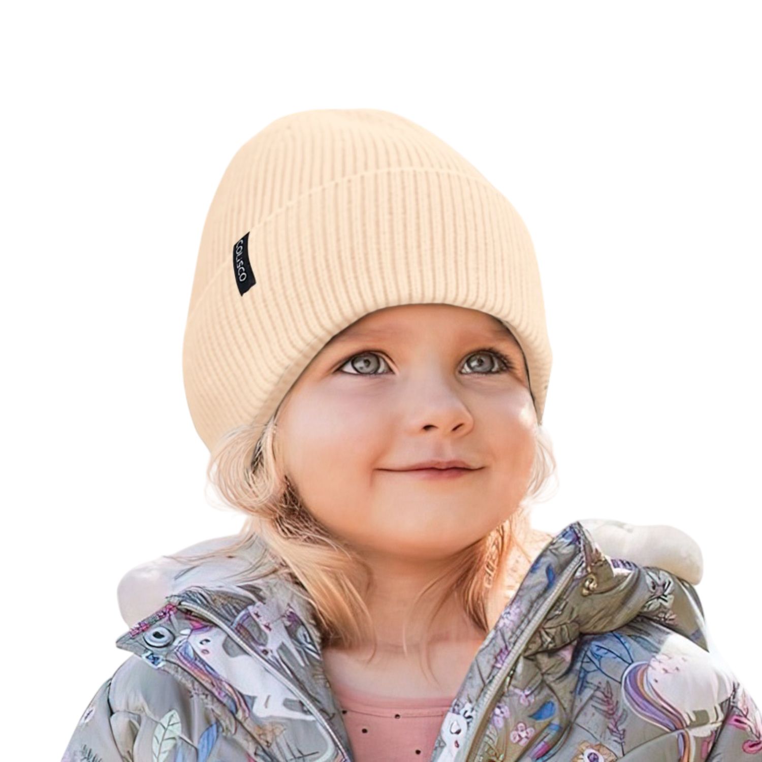 Colisco Soft Warm Cuff  Kids Beanie, Cream