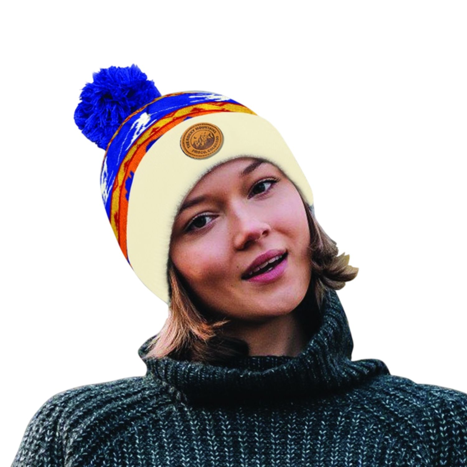 Colisco Soft Warm Customizable Pompom Beanies, Multicolor 10232
