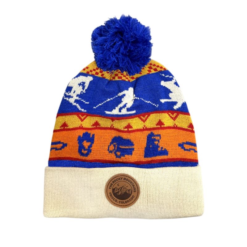 Colisco Soft Warm Customizable Pompom Beanies, Multicolor 10232