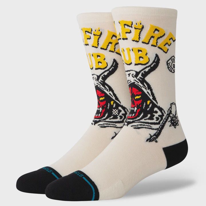 Stranger Things x Stance Hellfire Crew Socks_157395, Color: Vintagewhite, Size: L