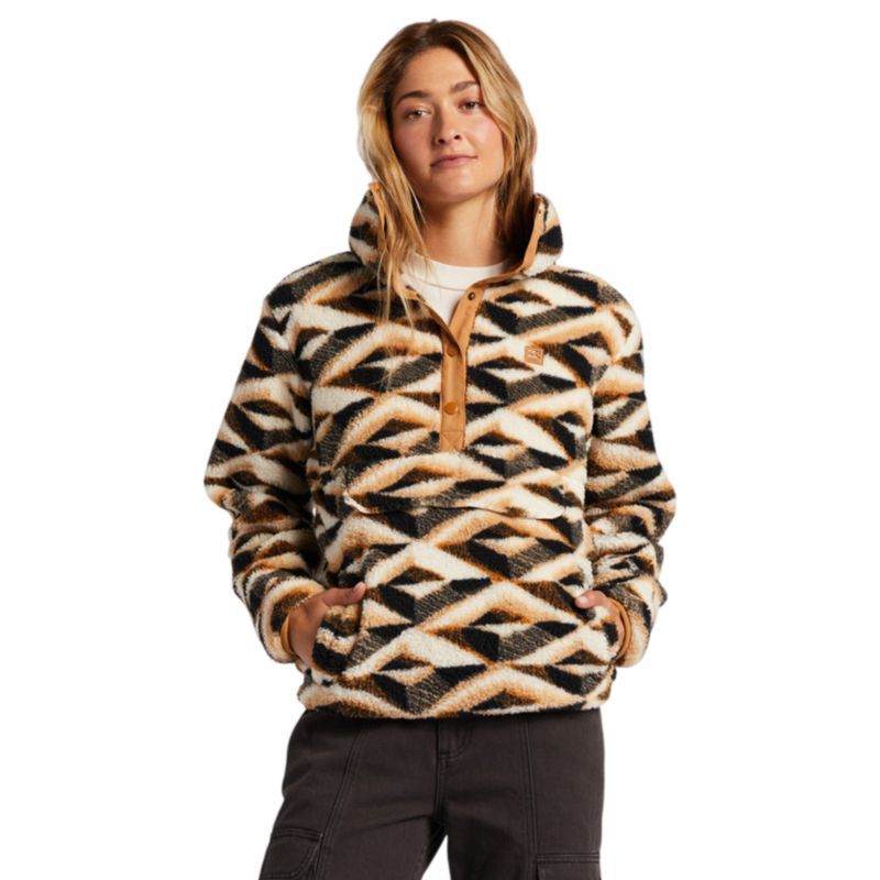 Switchback Beige Mock Neck Sherpa Fleece Pullover