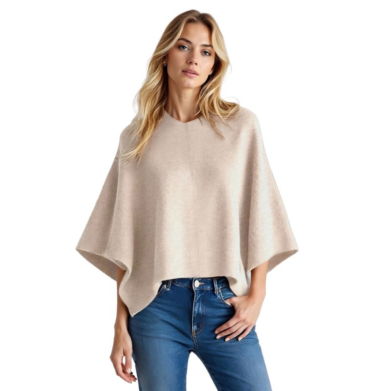 Colisco's Cashmere Blend Poncho, Camel