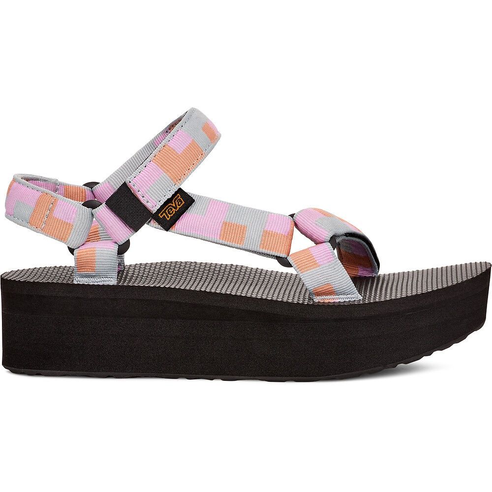 Teva Women's Flatform Universal Sandal, Color: Retro Shapes Pearl Blue, Size: 10