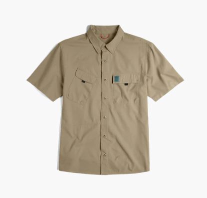 Men's Retro River Short Sleeve Shirt 15144, Color: Elmwood, Size: Medium