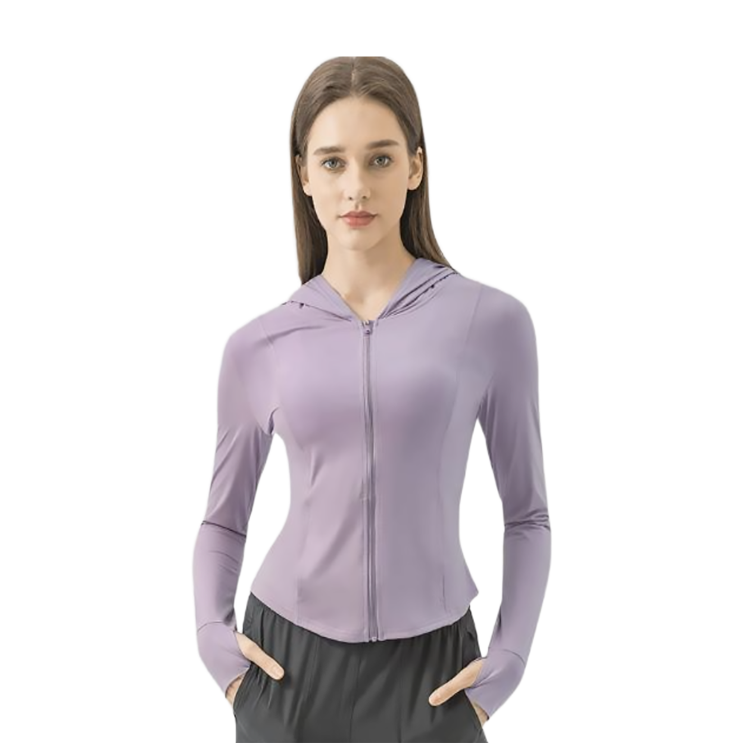 Colisco Lightweight  Cropped Hoodie, Lavender, Color: Lavander, Size: M