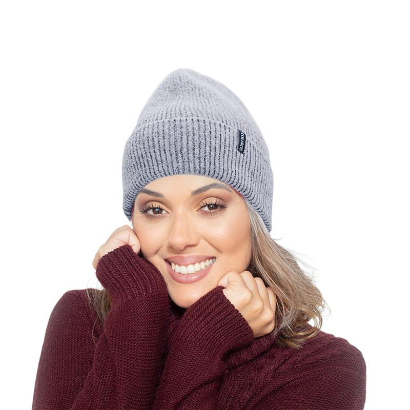 Colisco Women’s Cashmere Blend Classic Winter Beanie, Soft Knit Hat for Cold Weather,  Light Grey