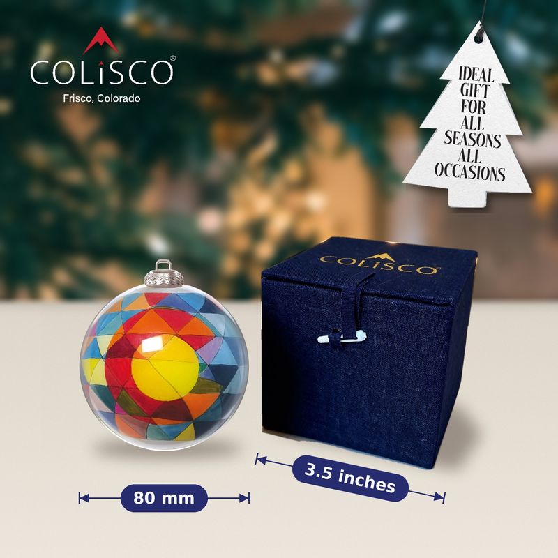 Colisco Colorado Triangle Hand Painted Glass Ornament, 80mm