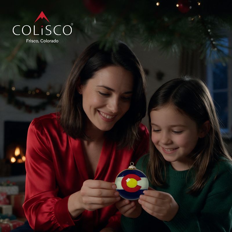 Colisco Colorado Flag Hand Painted Glass Ornament, 80mm