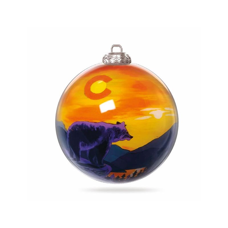 Colisco Bear Horizon Hand-Painted Glass Ornament, 80mm