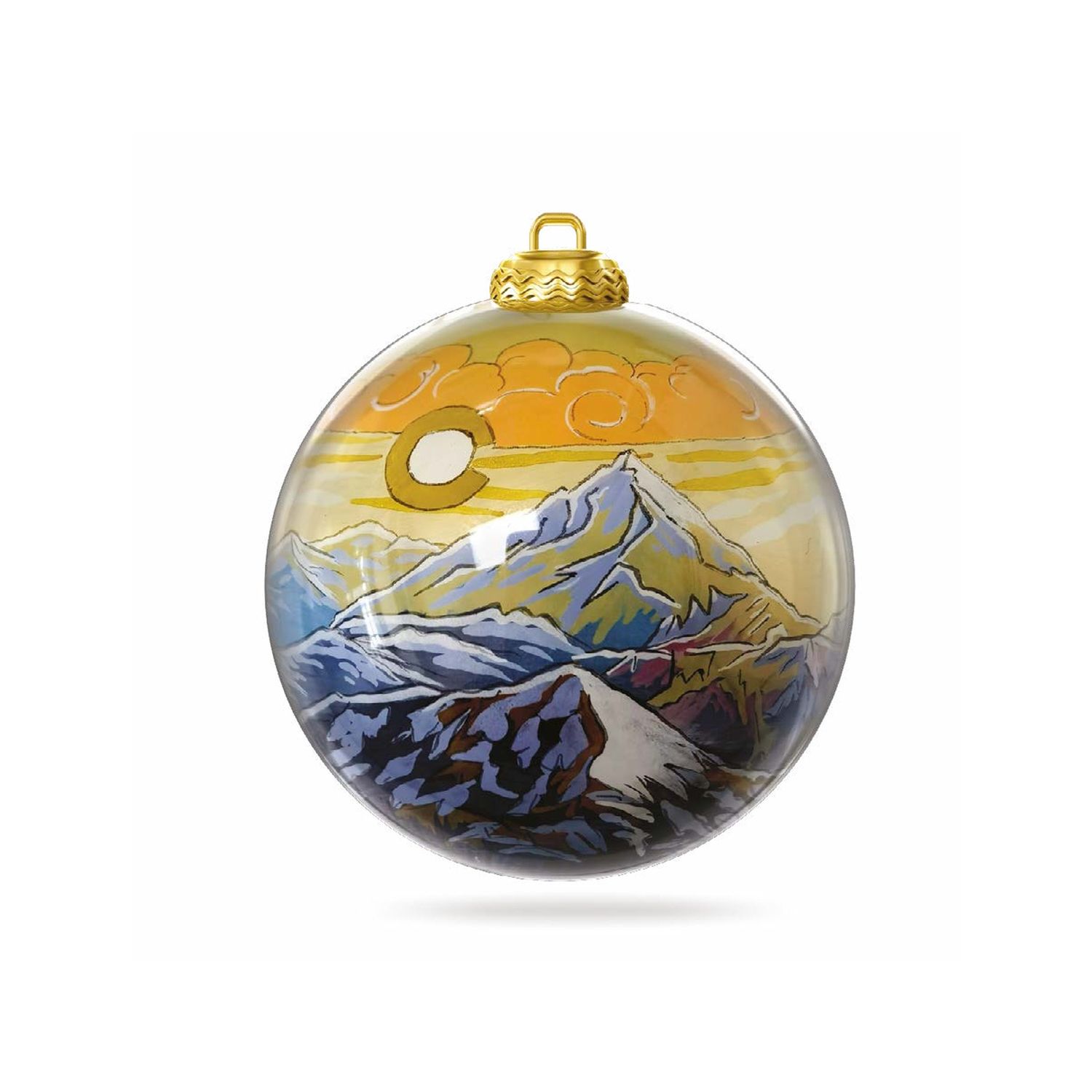 Colisco Colorado Peak Hand Painted Glass Ornament, 80mm