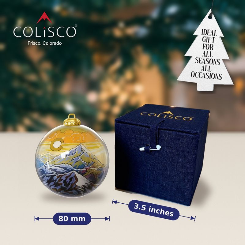 Colisco Colorado Peak Hand Painted Glass Ornament, 80mm