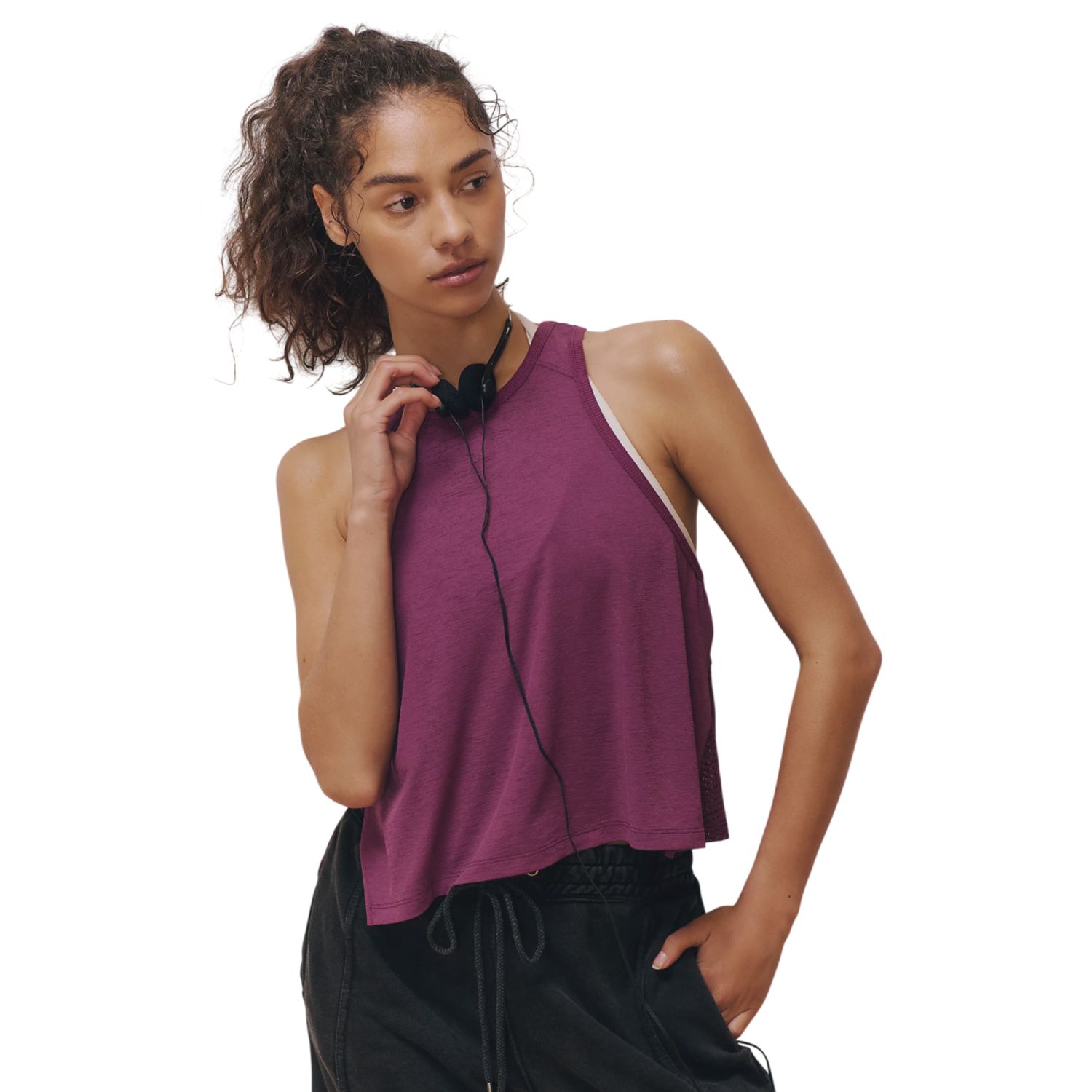 Tempo Flash Finish Tank, Deep Mulberry, Color: Deep Mulberry, Size: XS