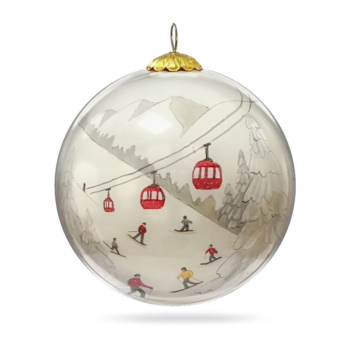 Colisco Ornament Gondola &amp; Skiers, L
