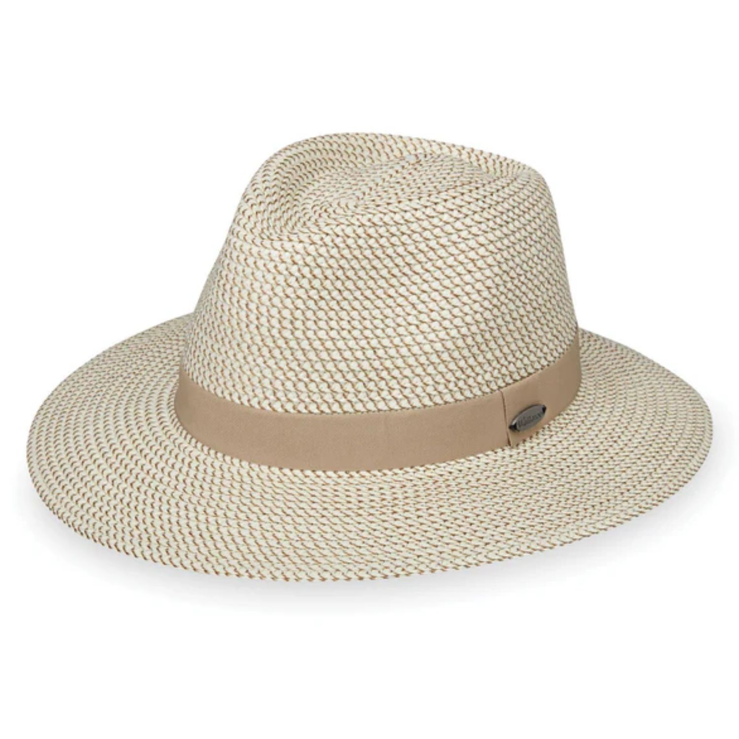 Wallaroo Women’s Petite Charlie Fedora Sun Hat, Color: Ivory/Taupe, Size: One Size