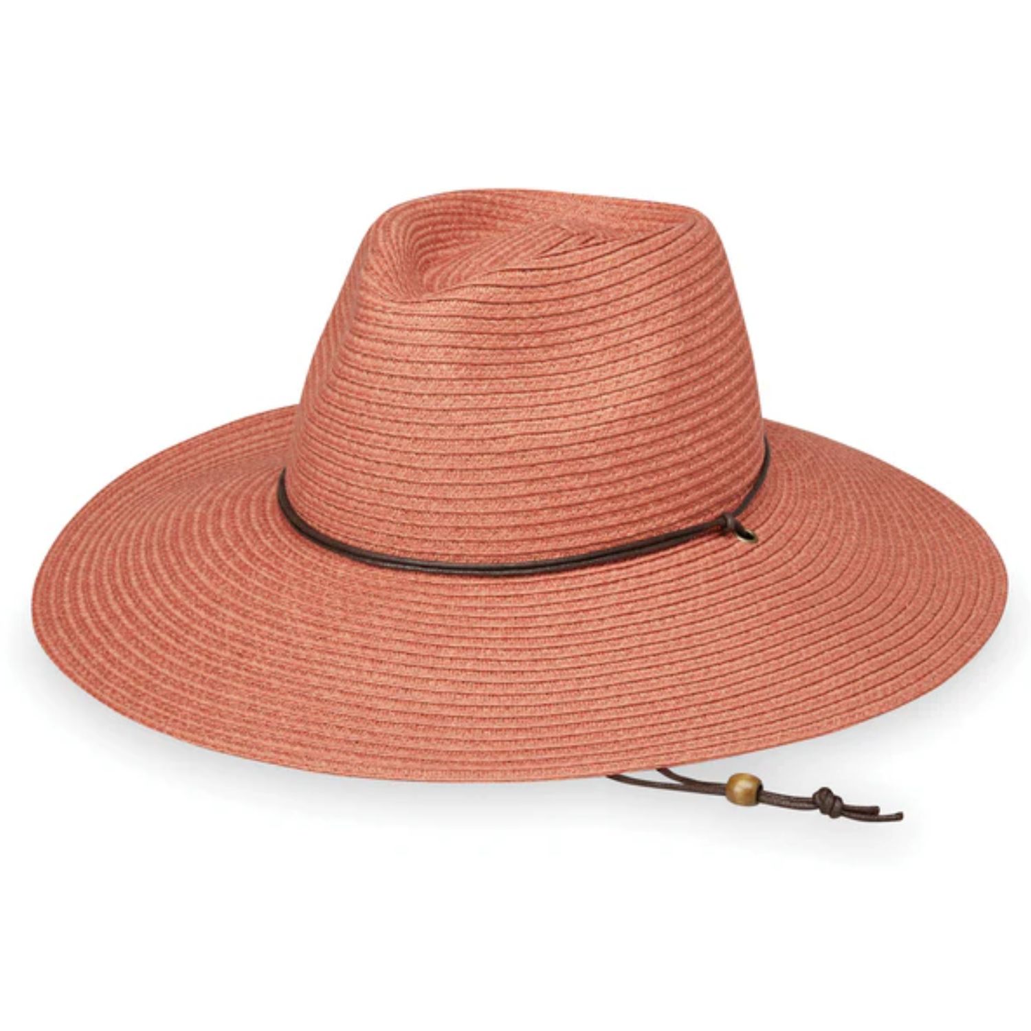 Wallaroo Women's Sanibel Wide Brim Fedora UPF Sun Hat, Color: Coral, Size: One Size