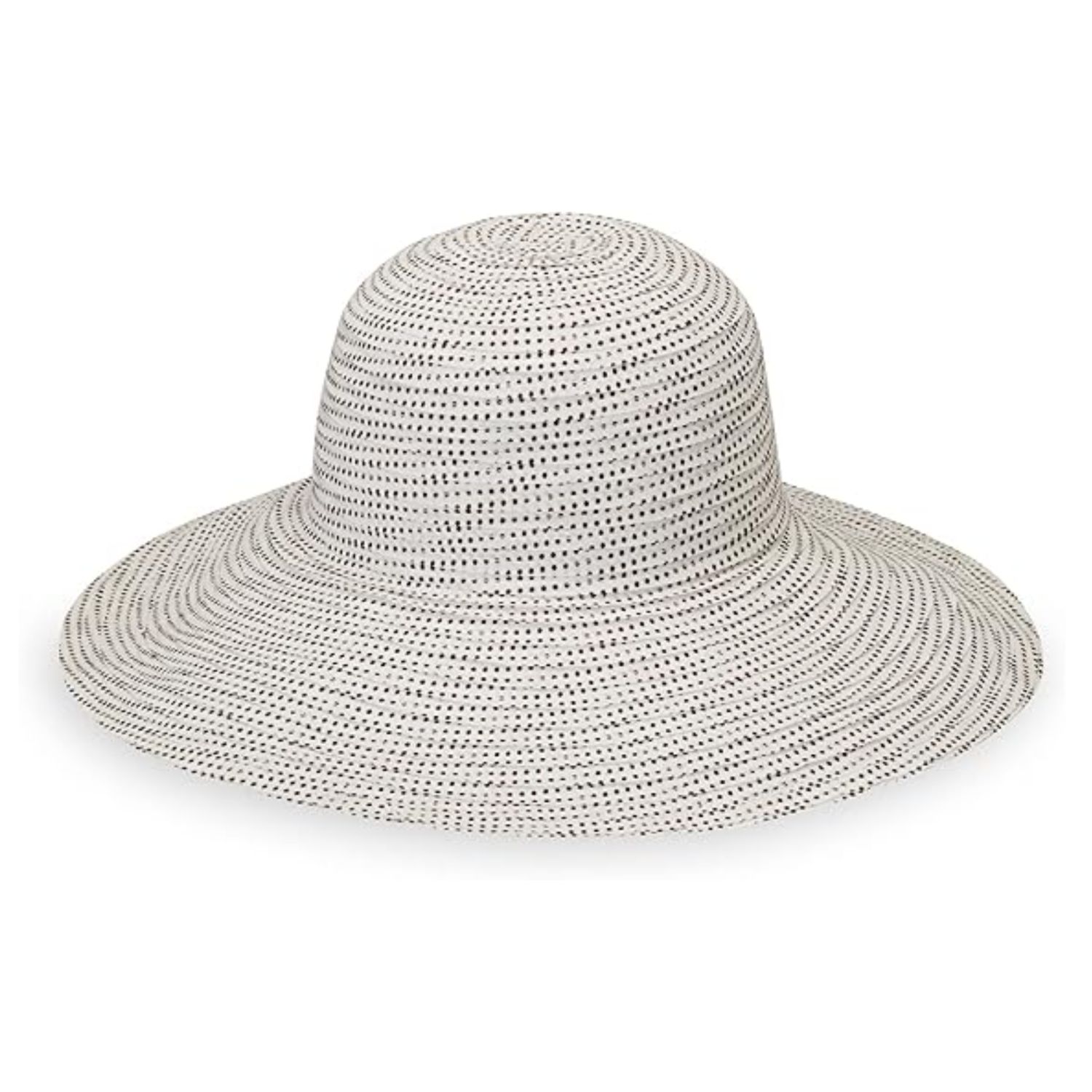 Wallaroo Women's Scrunchie Wide Brim UPF Sun Hat, Color: Natural/Brown Dots, Size: One Size