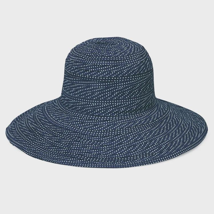 Scrunchie Hat_17404, Color: Navy/White Dots, Size: One Size