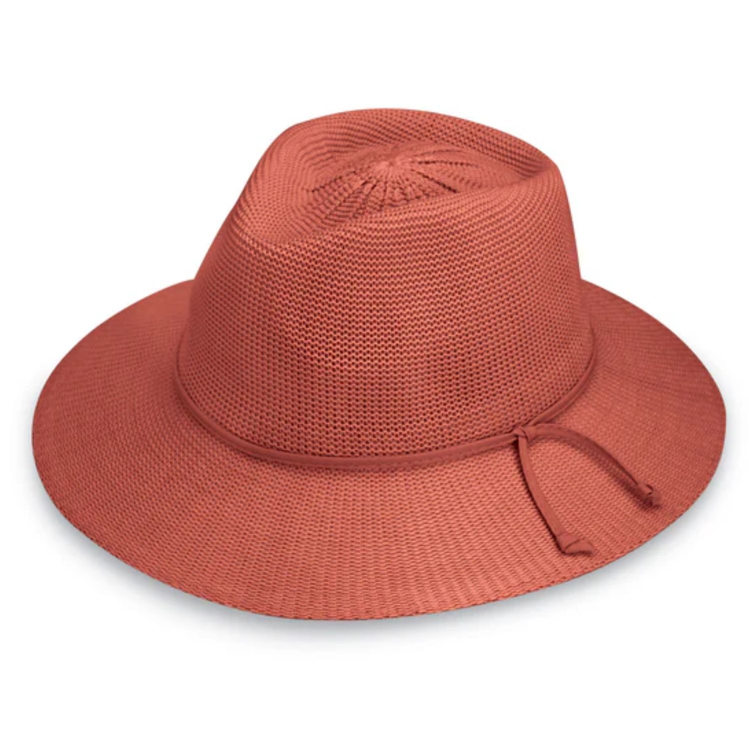 Wallaroo Women's Straw Victoria Fedora Sun Hat, Color: Paprika, Size: One Size