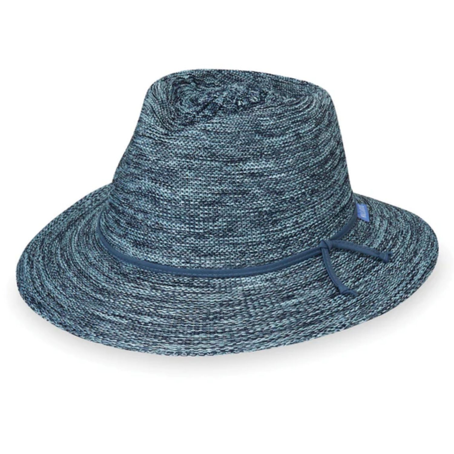 Wallaroo Women's Victoria Fedora Wide Brim Sun Hat, Color: Mixed Denim, Size: One Size