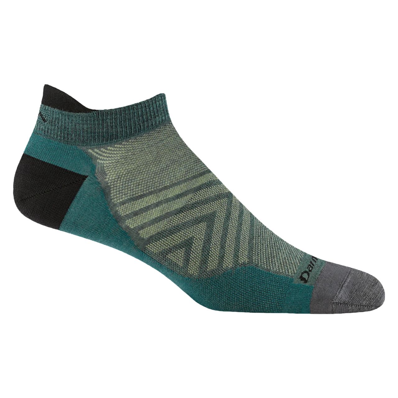Men's Run No Show Tab No Cushion Ultra-Lightweight Running Sock, Color: Teal, Size: Medium