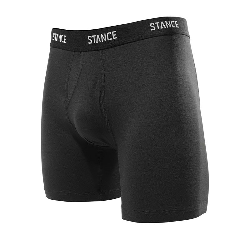 Solid Poly Boxer Brief Underwear, Color: Black, Size: Small